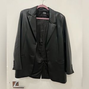 Zara Leather Blazer